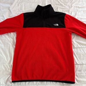 The North Face Quarter Zip Micro Fleece - Red & Black